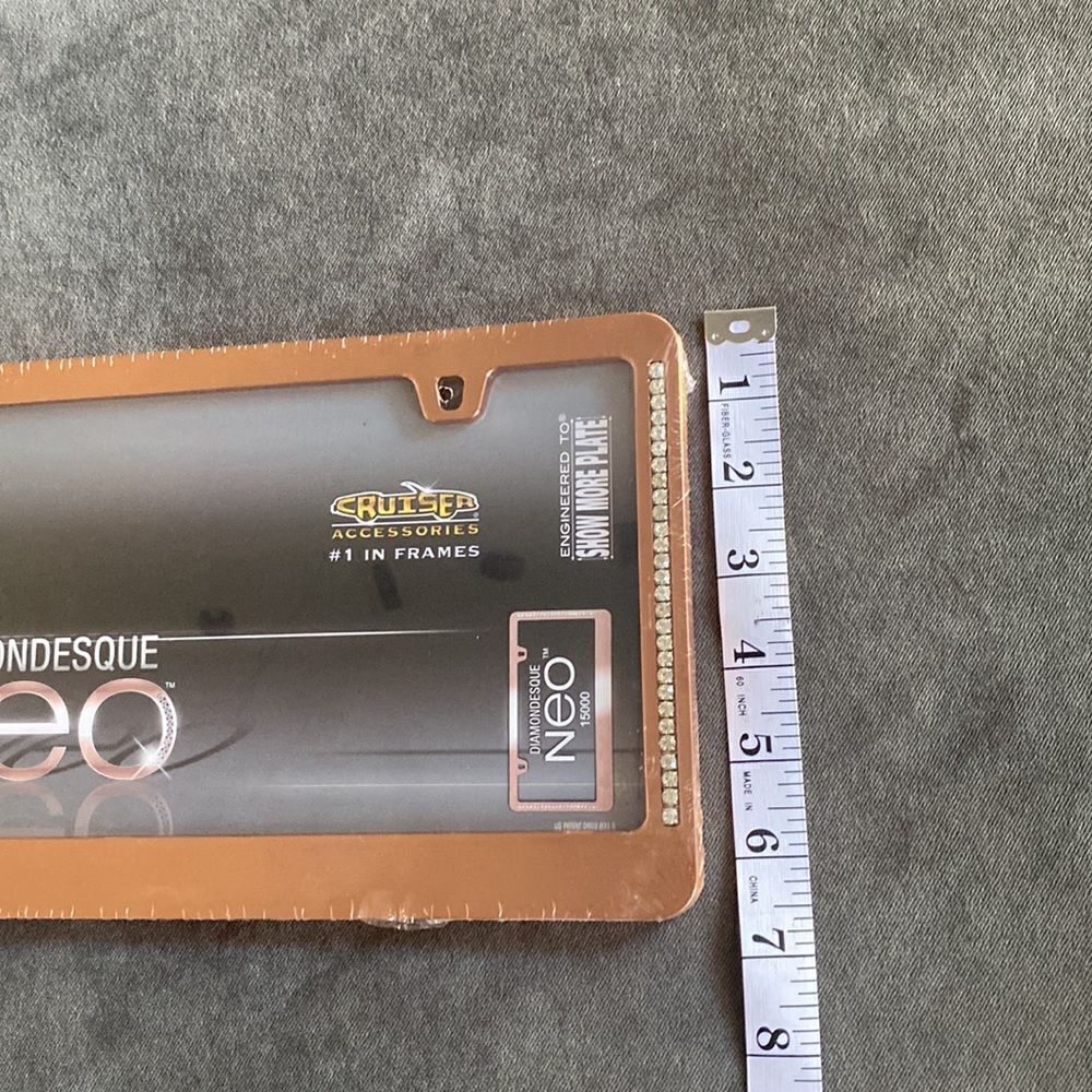 Neo Diamondesque Rose Gold License Plate Frame - Picture 6 of 7